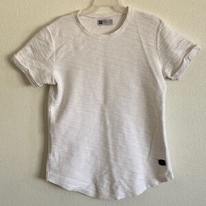 LEIF NELSON Men’s Off White Medium Weight Textured Cotton/Polyester Mix T Shirt